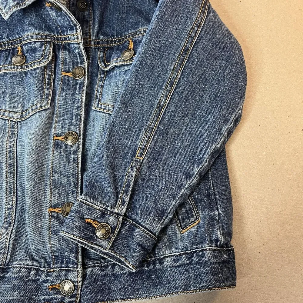 Carters Jean Jacket Girls 4 Blue Denim Snap Front Pockets Casual Outerwear